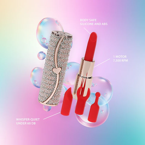 Vibrador com 4 Acessórios Candy Lipstick Loveline