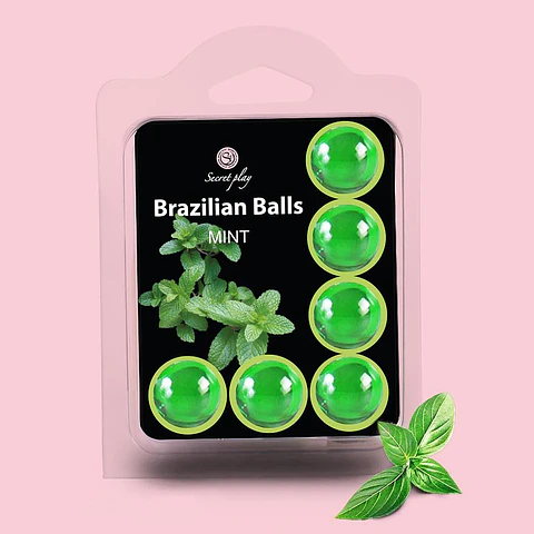 Bolas Lubrificantes Beijáveis Brazilian Balls Sabor a Menta 6 X 4gr Secret Play