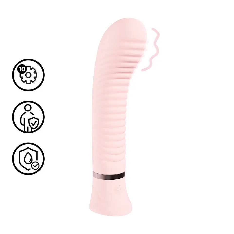 Vibrador para Ponto G Divine Ribbed Rosa Loveline 1