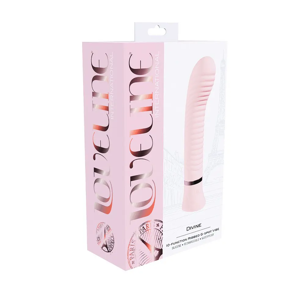 Vibrador para Ponto G Divine Ribbed Rosa Loveline 2