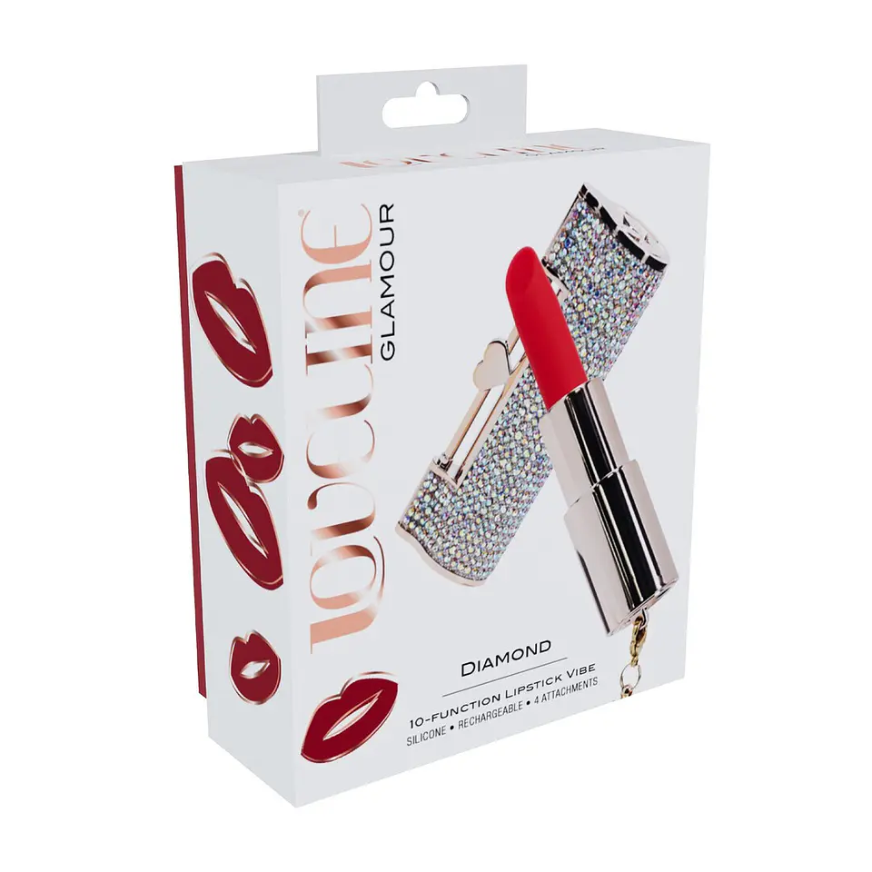 Vibrador com 4 Acessórios Diamond Lipstick Iridescent Loveline 2