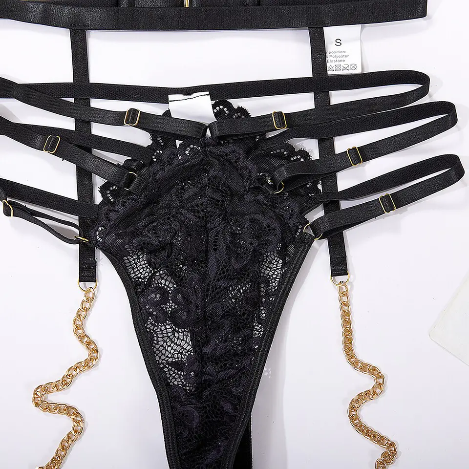 Conjunto de 3 Peças Lace Cut-Out Preto de Namour 6