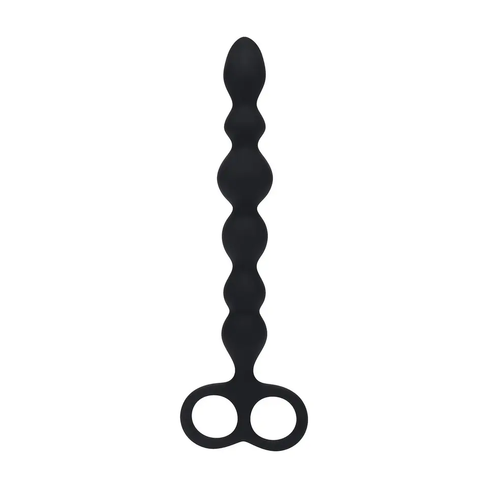 Sonda Anal com Pérolas em Forma de Cobra e Laço Preto Levelz 1