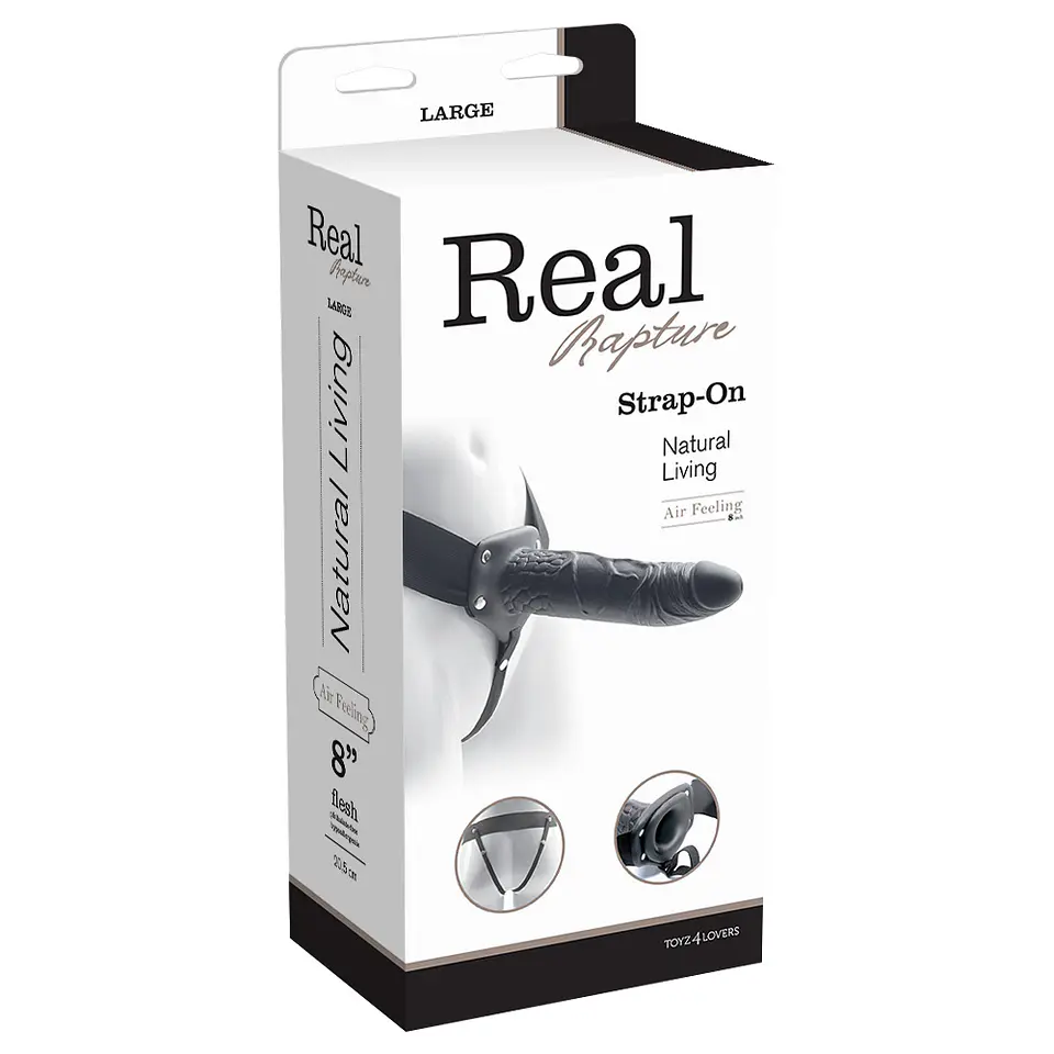 Strap-On Oco Real Rapture Air Feeling 8' Preto Toyz4lovers 2