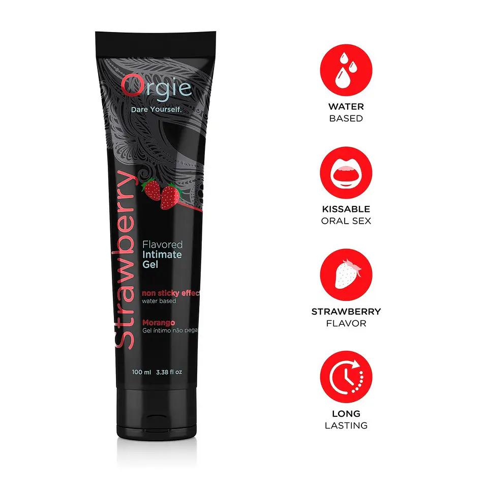 Lubrificante à Base de Água com Sabor a Morango 100ml Orgie 1
