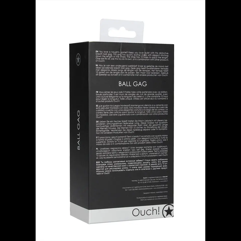 Mordaça Ouch! Ball Gag Preta 4