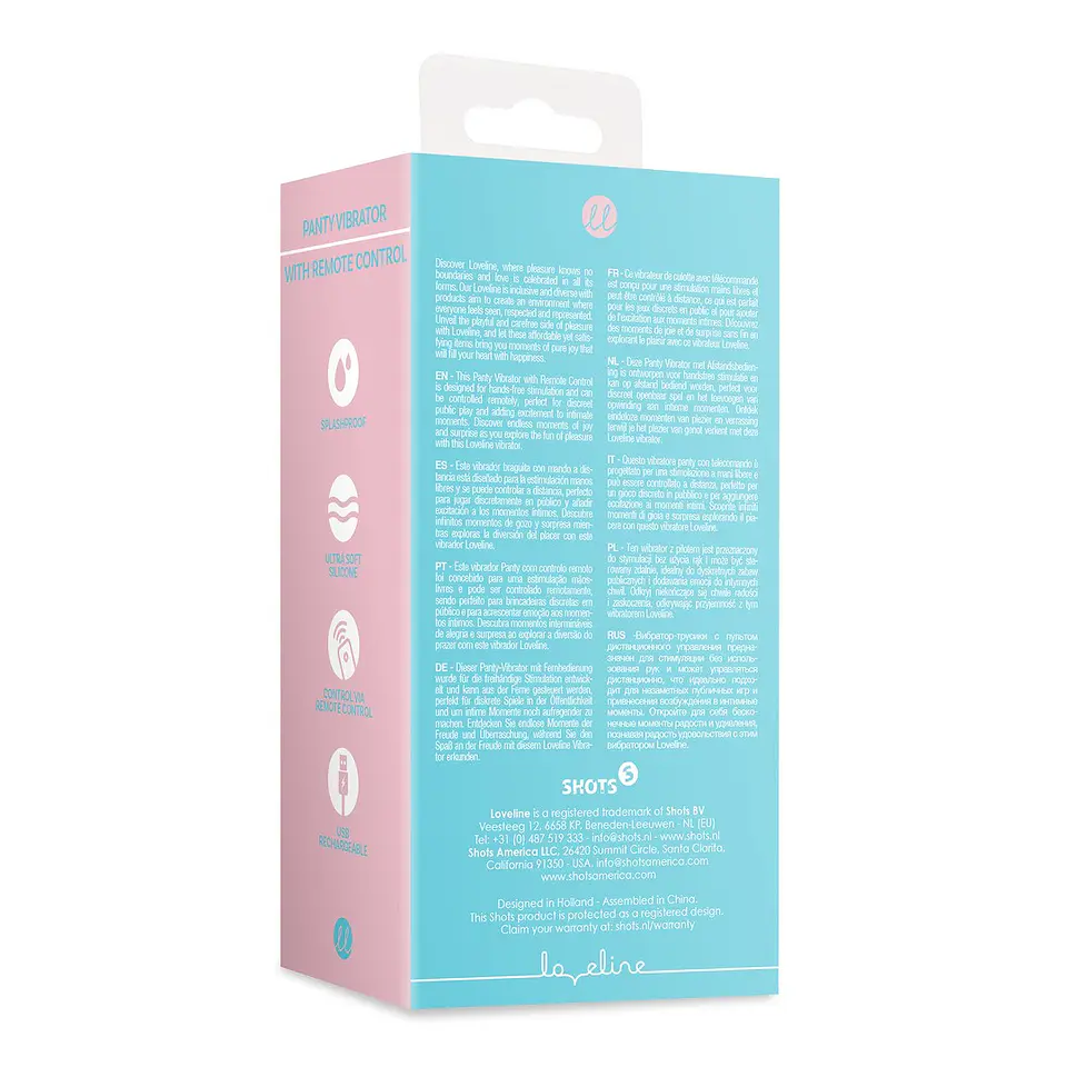 Vibrador de Cueca com Comando Arctic Blue Loveline 3