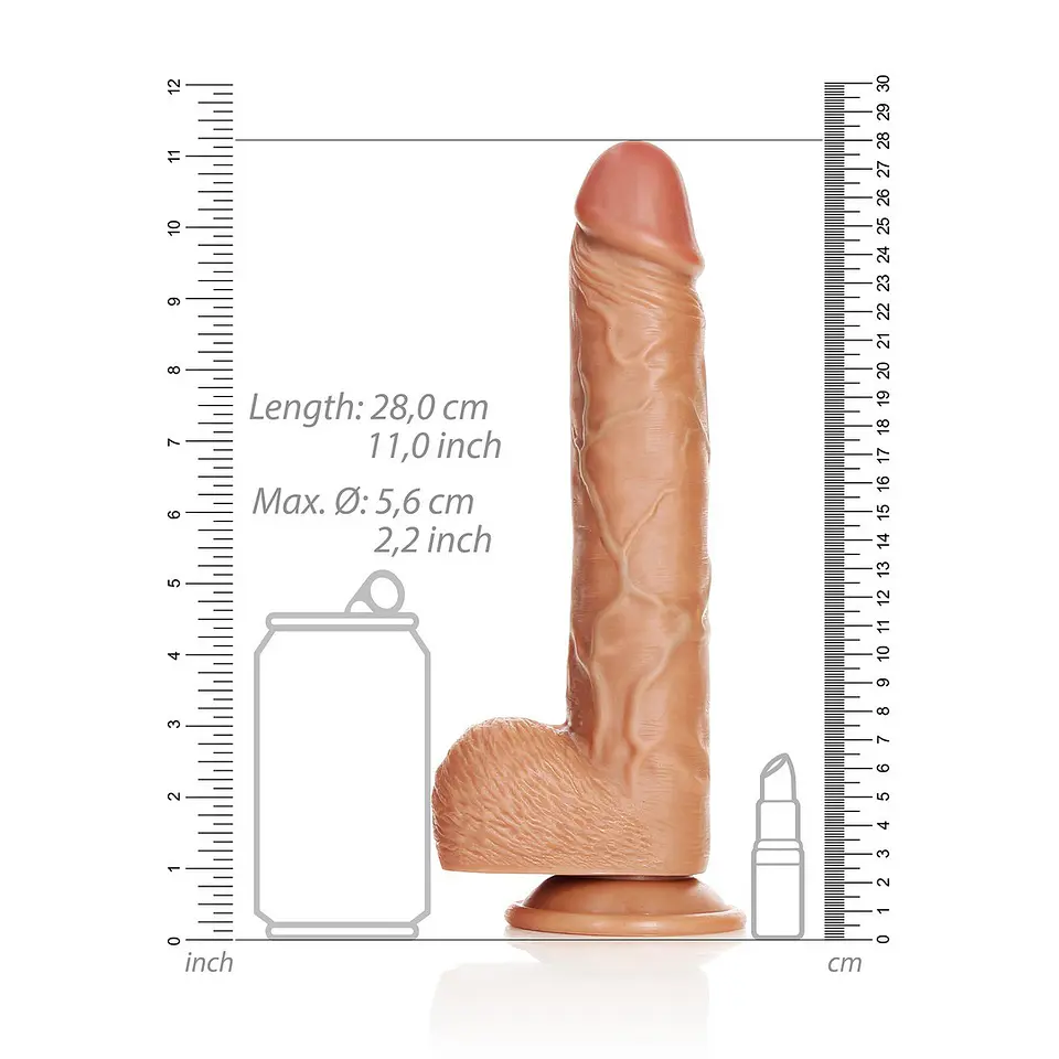 Dildo Realista com Testículos Straight 10 /25.5 CM Realrock 6