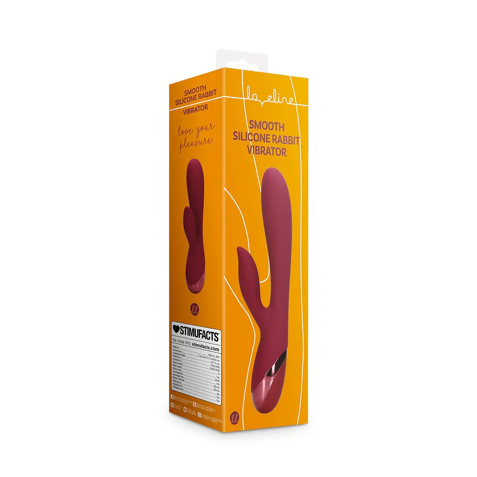 Vibrador Smooth Silicone Rabbit Dark Cherry Loveline 2