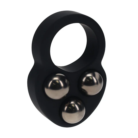 Anel para o Pénis em Silicone Líquido com Peso Triplo Preto Levelz