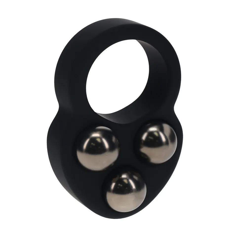 Anel para o Pénis em Silicone Líquido com Peso Triplo Preto Levelz 1