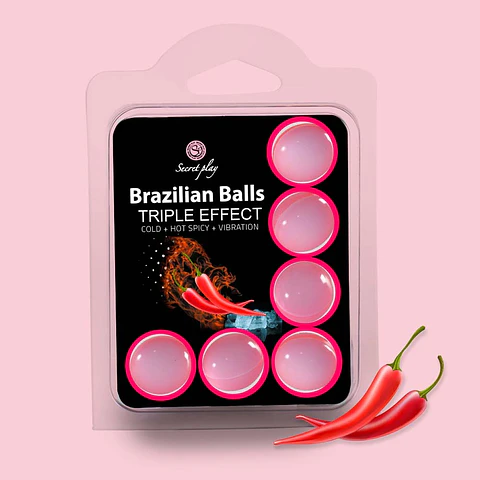 Bolas Lubrificantes Brazilian Balls Efeito Triplo 6 X 4gr Secret Play
