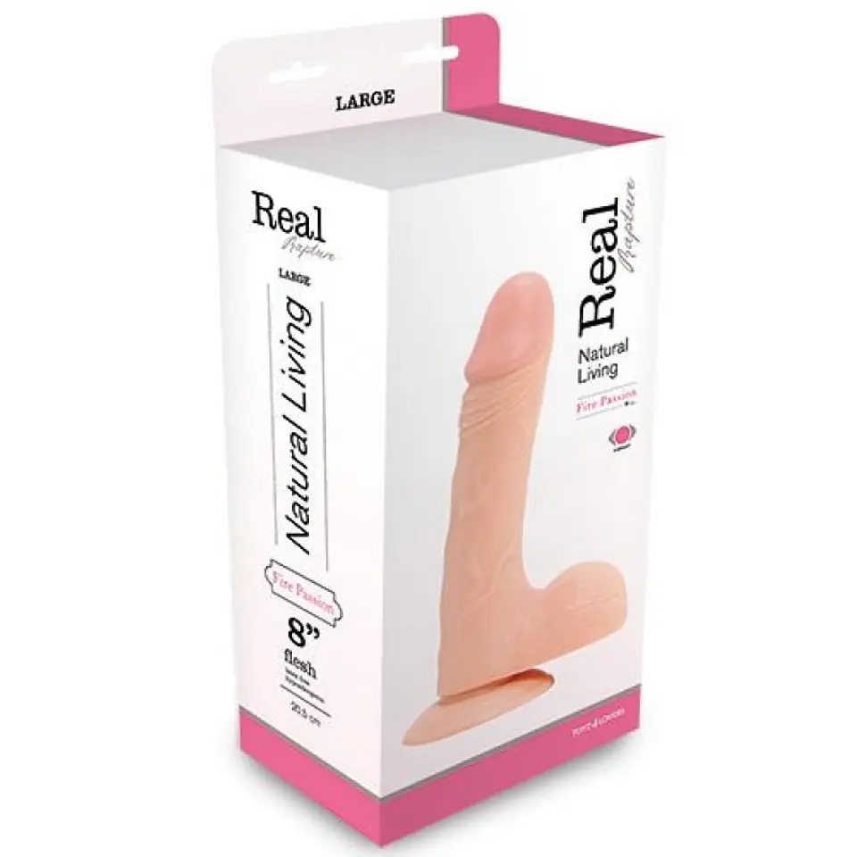 Vibrador Realístico Real Rapture Fire Passion 8'' Branco Toyz4lovers 3