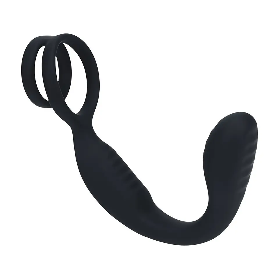 Estimulador de Próstata com Vibração e Anel para o Pénis e Testículos Preto Levelz 1