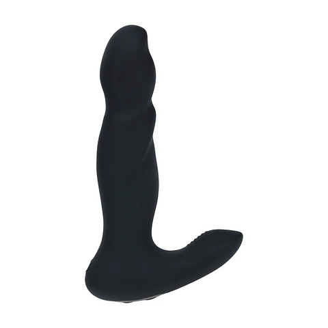 Estimulador de Próstata em Silicone com Vibração e Impulso Preto Levelz
