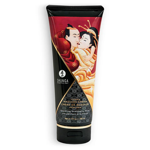 Creme de Massagem Shunga Espumante Morango 200ml Shunga Erotic Art