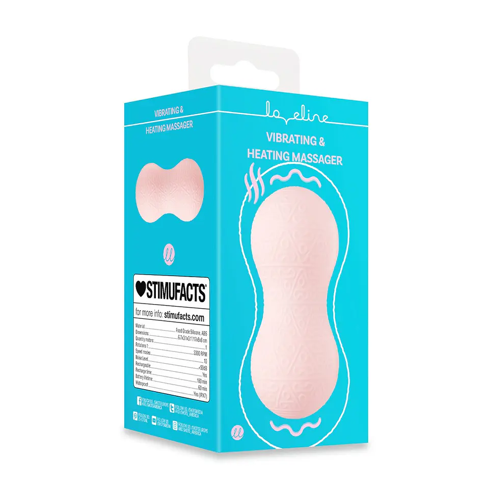 Massajador com Vibração e Função de Aquecimento Rosa Loveline 2