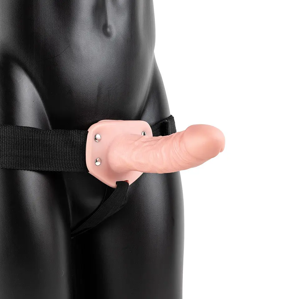 Strap-On Oco com Vibração 6 /15,5 CM Flesh Realrock 3