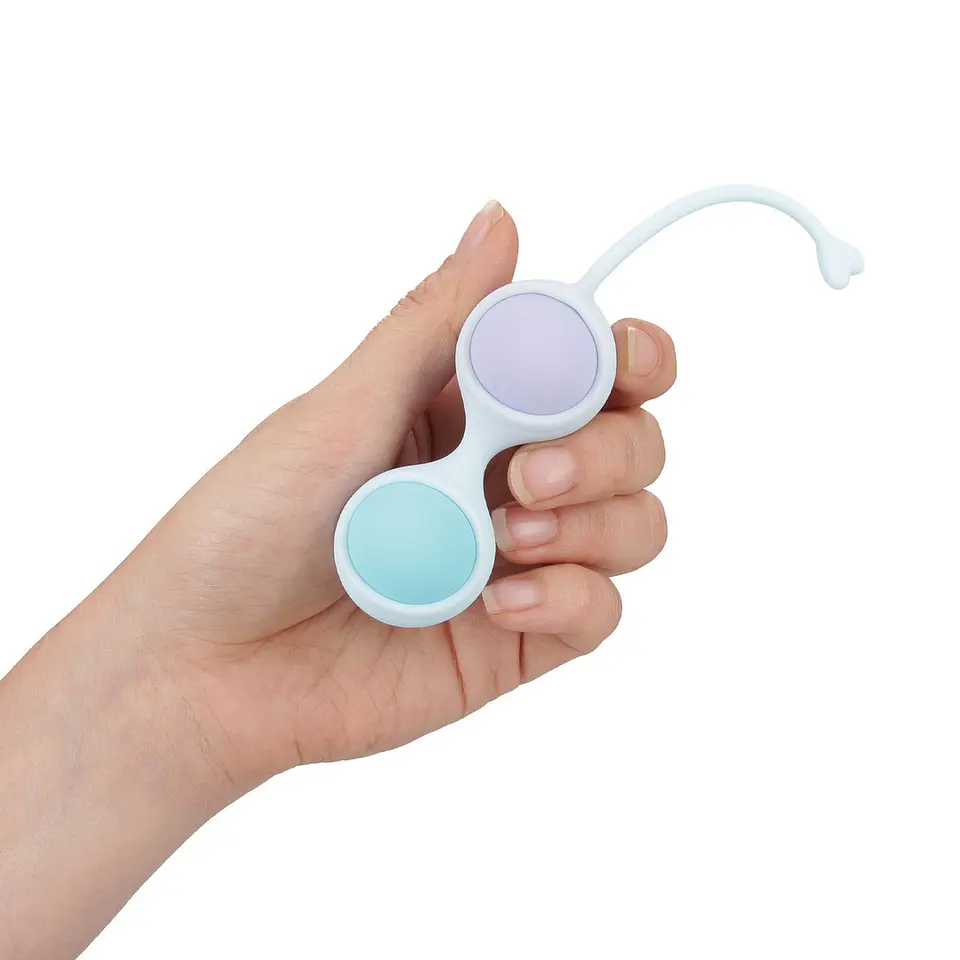 Bolas Vaginais Vibratórias com Comando e 5 Pesos Intercambiáveis Kegel Kit Roxo Loveline 4