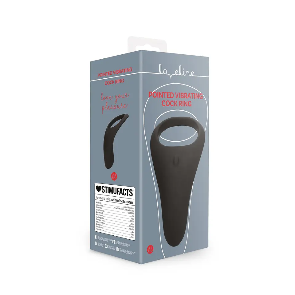 Anel para o Pénis com Vibração Pointed Licorice Black Loveline 2