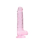 Dildo Realista com Testículos Crystal Clear 8 /21 CM Rosa Realrock - Thumbnail 3