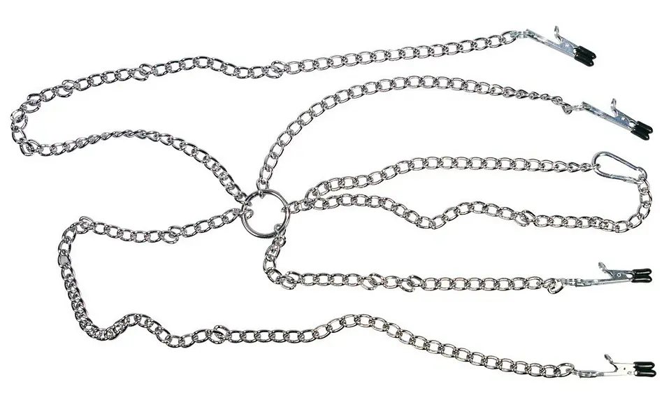 Corrente com Pinças para os Mamilos e Clitóris Fetish Collection 3