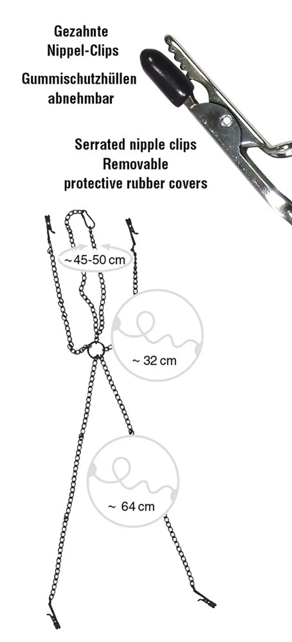 Corrente com Pinças para os Mamilos e Clitóris Fetish Collection 4