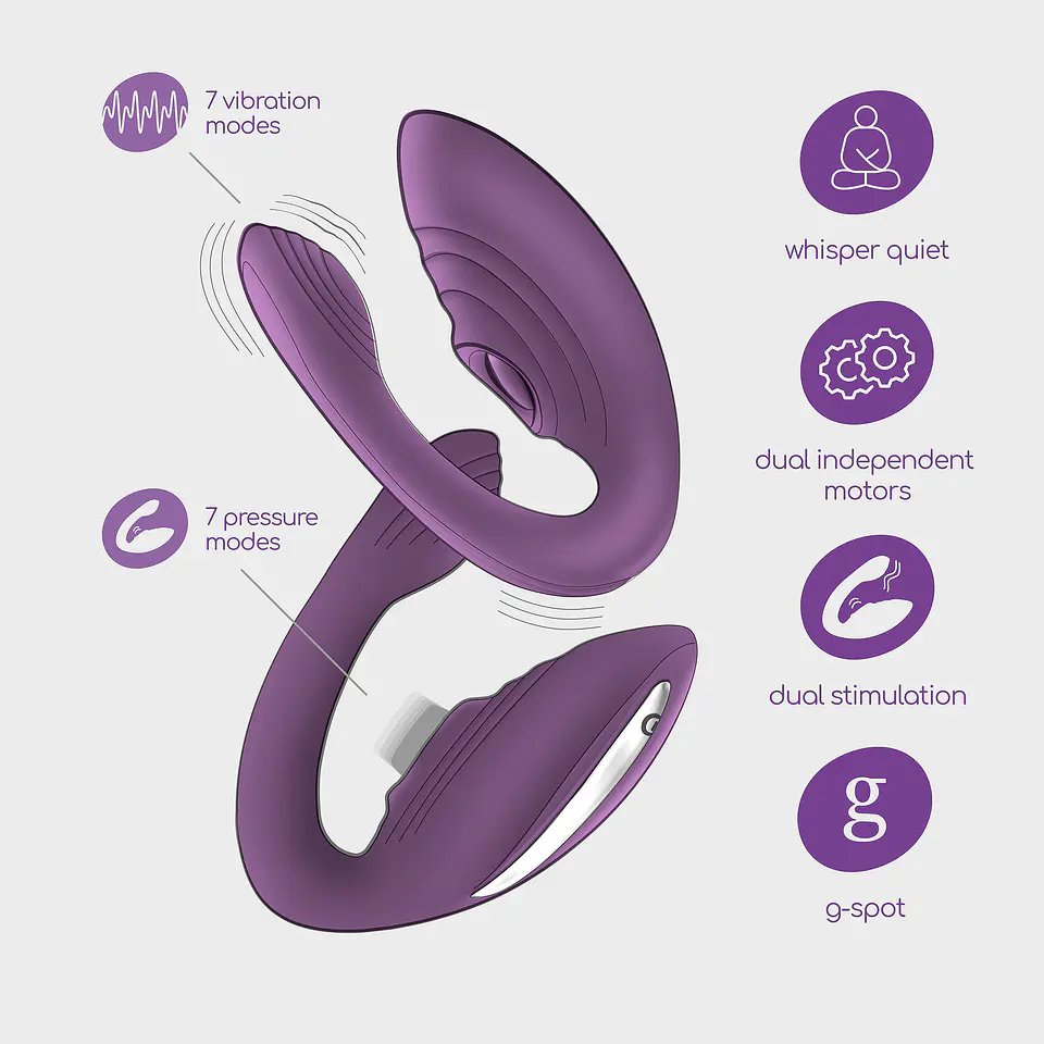 Vibrador Recarregável com Comando Pleasuriser e Oferta de Lubrificante à Base de Água Crushious 4