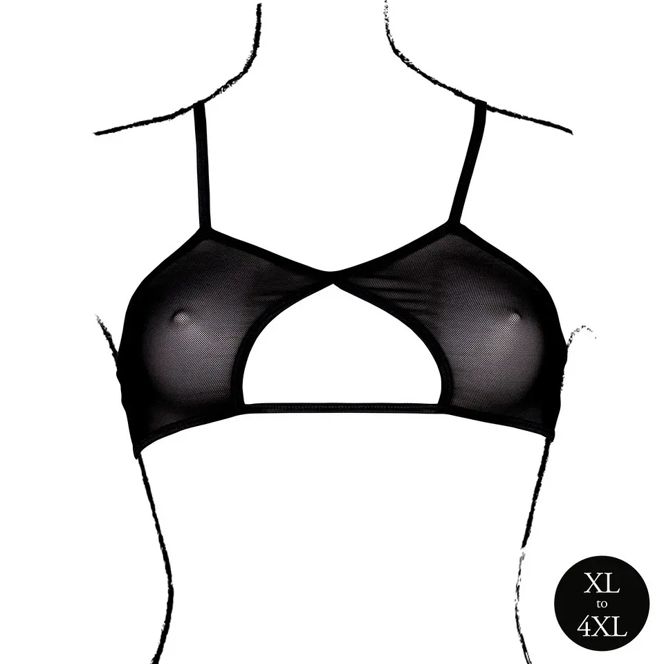 Sutiã Keyhole Mesh Preto Tamanho Queen Le Désir 5
