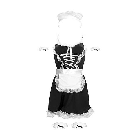 Fantasia de Criada Preto S-Line