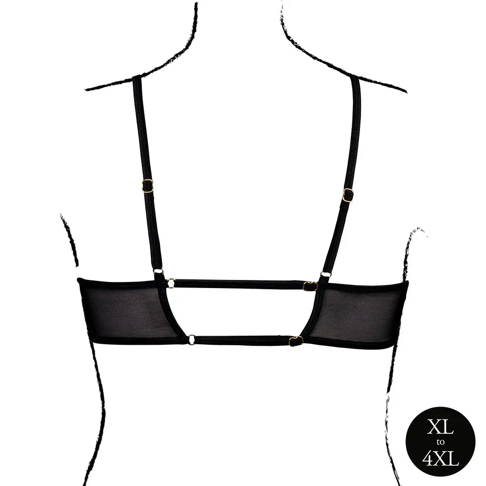 Sutiã Keyhole Mesh Preto Tamanho Queen Le Désir 6