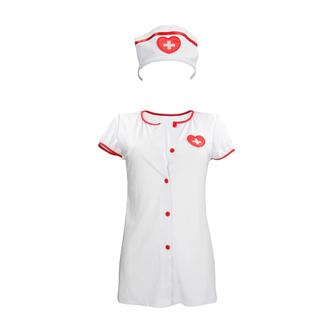 Fantasia de Enfermeira Branco S-Line