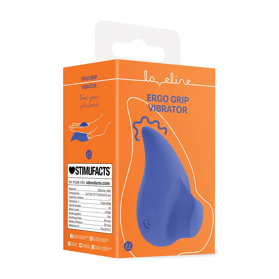 Vibrador de Dedo Ergo Grip Azul Loveline 2