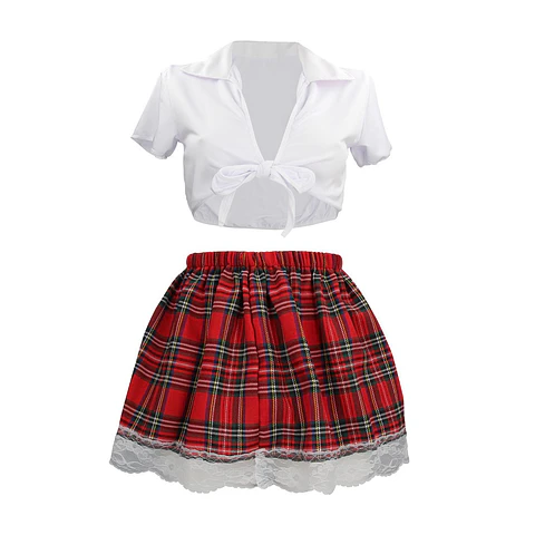 Fantasia de Estudante Branco S-Line