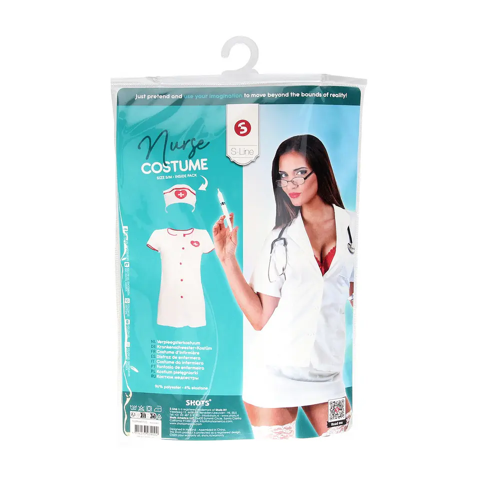 Fantasia de Enfermeira Branco S-Line 3