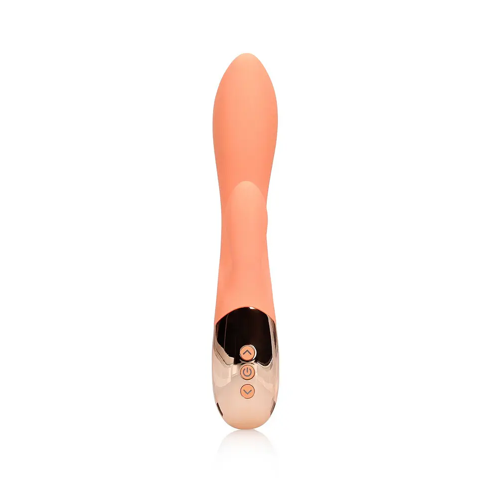 Vibrador Rabbit Ultra Soft Silicone Rabbit Ceramic Peach Loveline 5