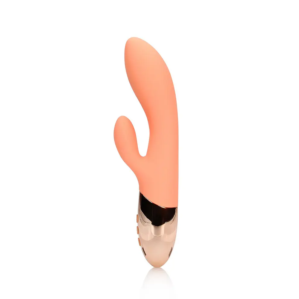 Vibrador Rabbit Ultra Soft Silicone Rabbit Ceramic Peach Loveline 6