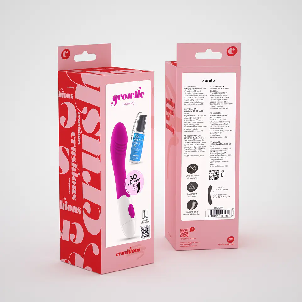 Vibrador Growlie com Lubrificante à Base de Água Incluído Crushious 5