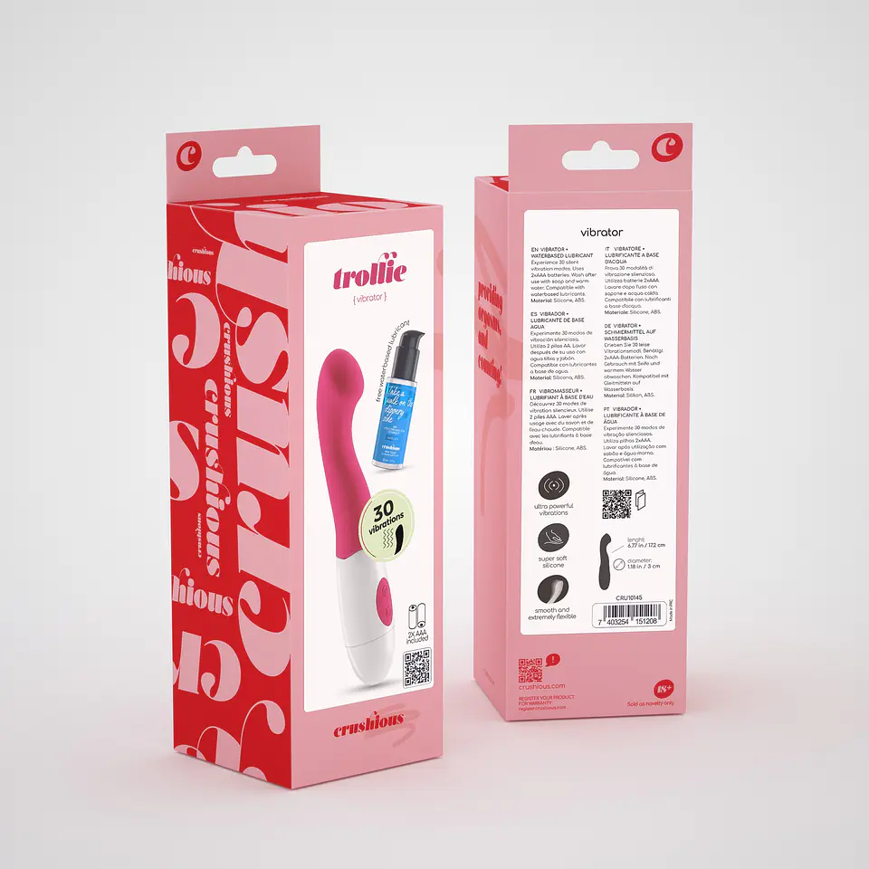 Vibrador Trollie com Lubrificante à Base de Água Incluído Crushious 5