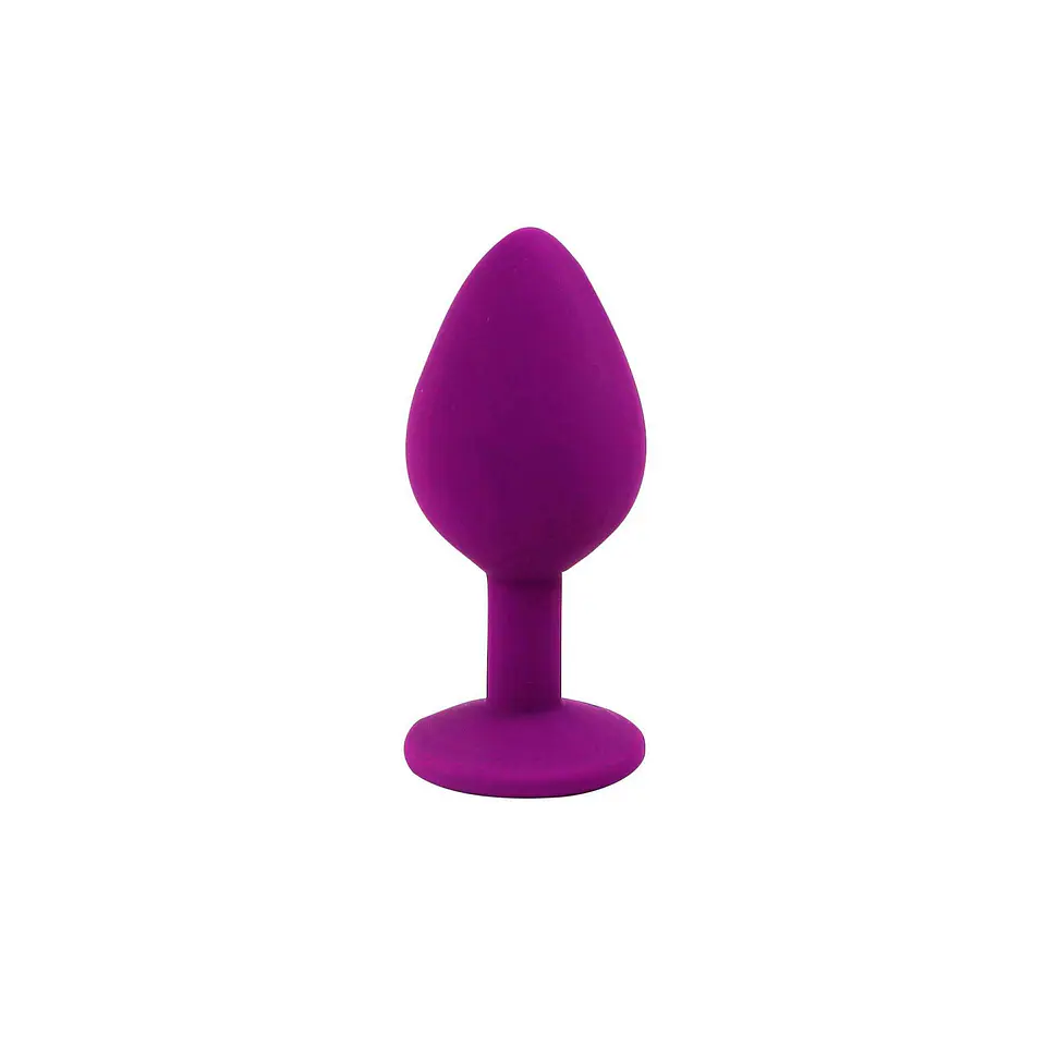 Plug Anal de Silicone com Joia Roxo Candy Lust 3