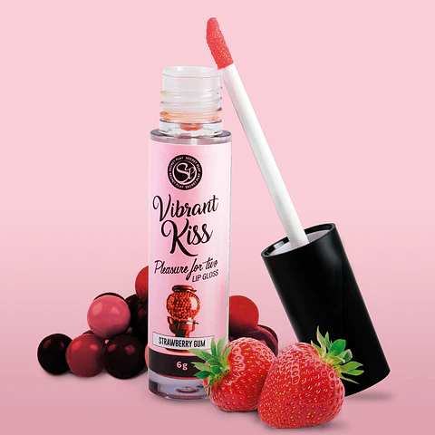 Lip Gloss de Pastilha de Morango Vibrant Kiss 6gr Secret Play