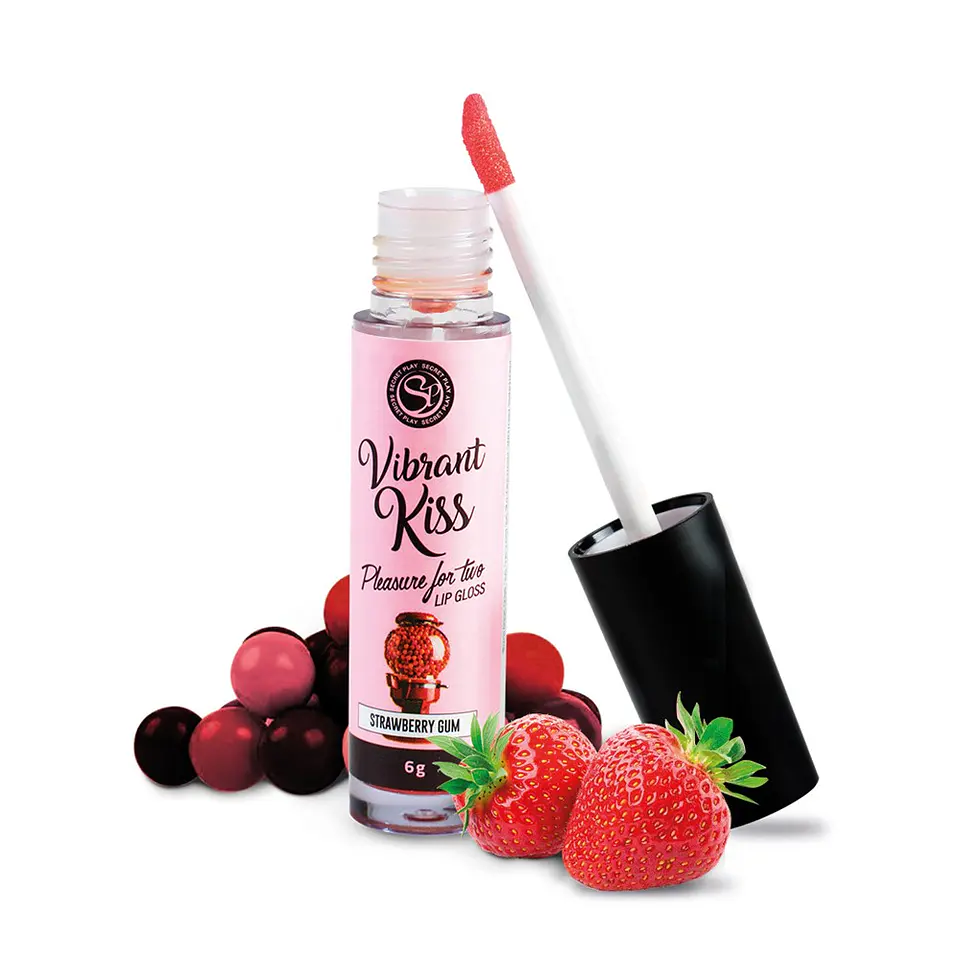 Lip Gloss de Pastilha de Morango Vibrant Kiss 6gr Secret Play 2
