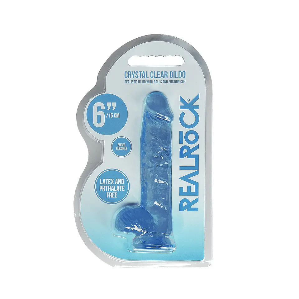 Dildo Realista com Testículos Crystal Clear 6 /15 CM Realrock 6