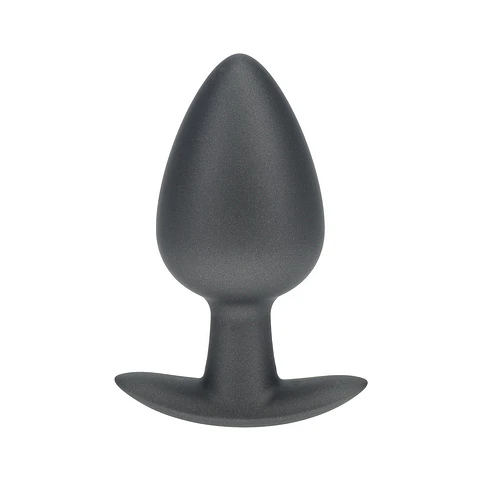 Plug Anal Smooth Silicone Large 3,5 /8,9 CM Gun Metal Ouch!