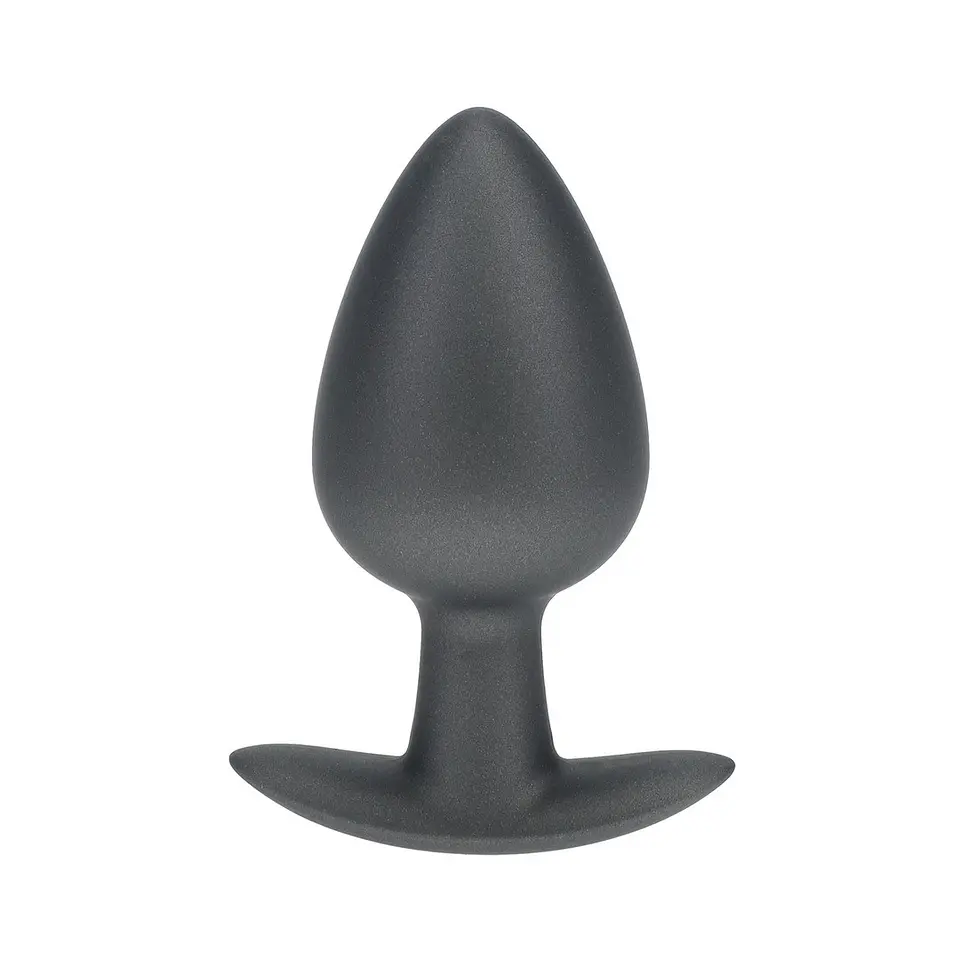 Plug Anal Smooth Silicone Large 3,5 /8,9 CM Gun Metal Ouch! 1