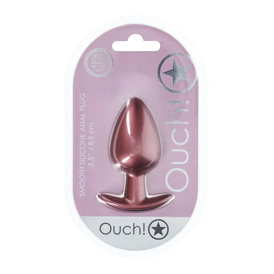 Plug Anal Smooth Silicone Large 3,5 /8,9 CM Rose Gold Ouch! 2
