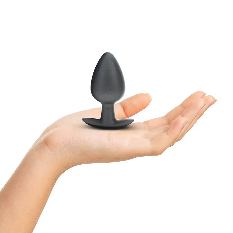 Plug Anal Smooth Silicone Large 3,5 /8,9 CM Gun Metal Ouch! 4