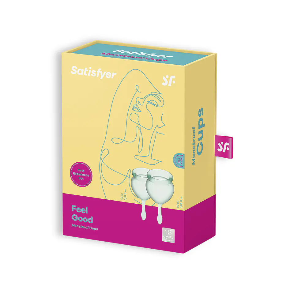 Conjunto de 2 Copos Menstruais Feel Good Satisfyer Verde Escuro 2