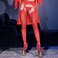 Collants Efeito Meias de Ligas Vermelhos Chilirose - Thumbnail 1