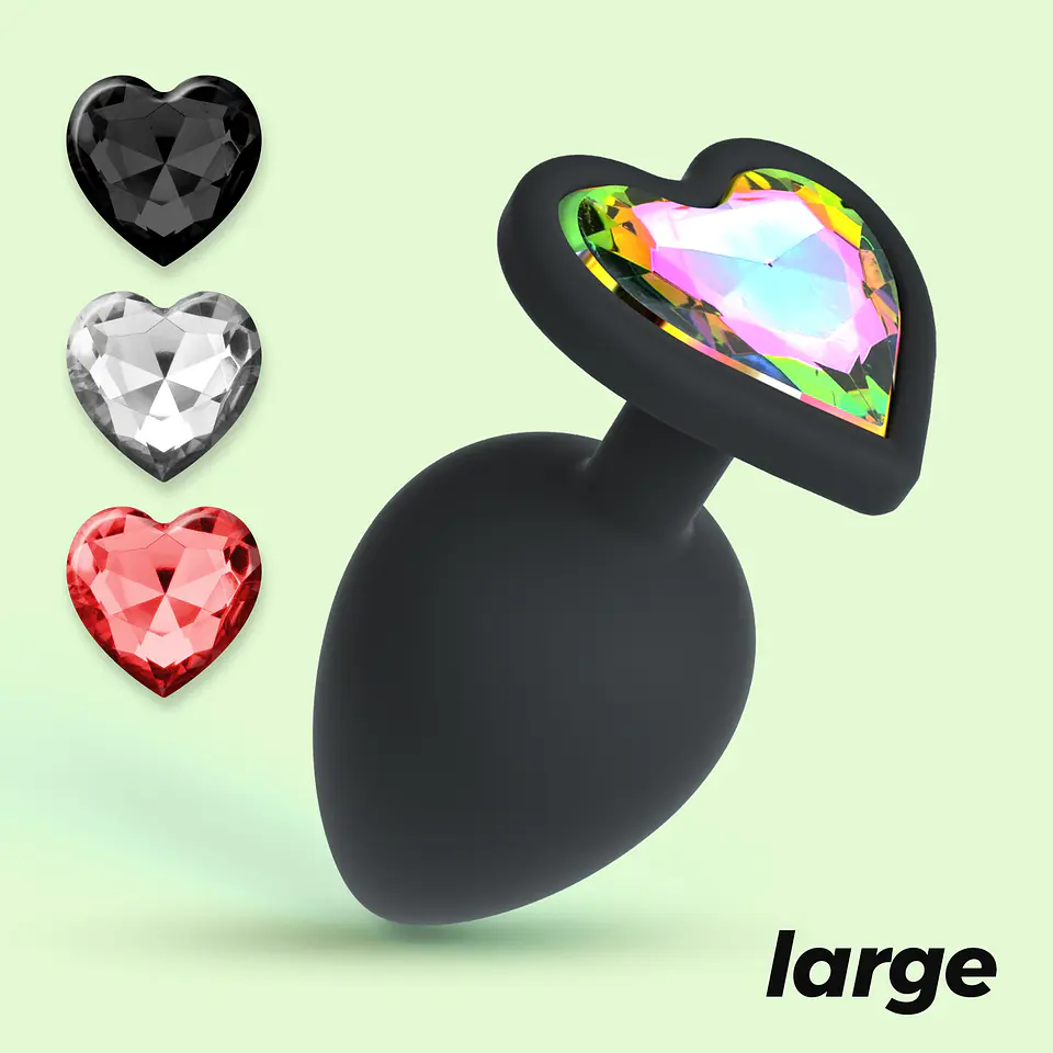 Cuore Plug Anal Grande com 4 Joias Intercambiáveis Crushious 1